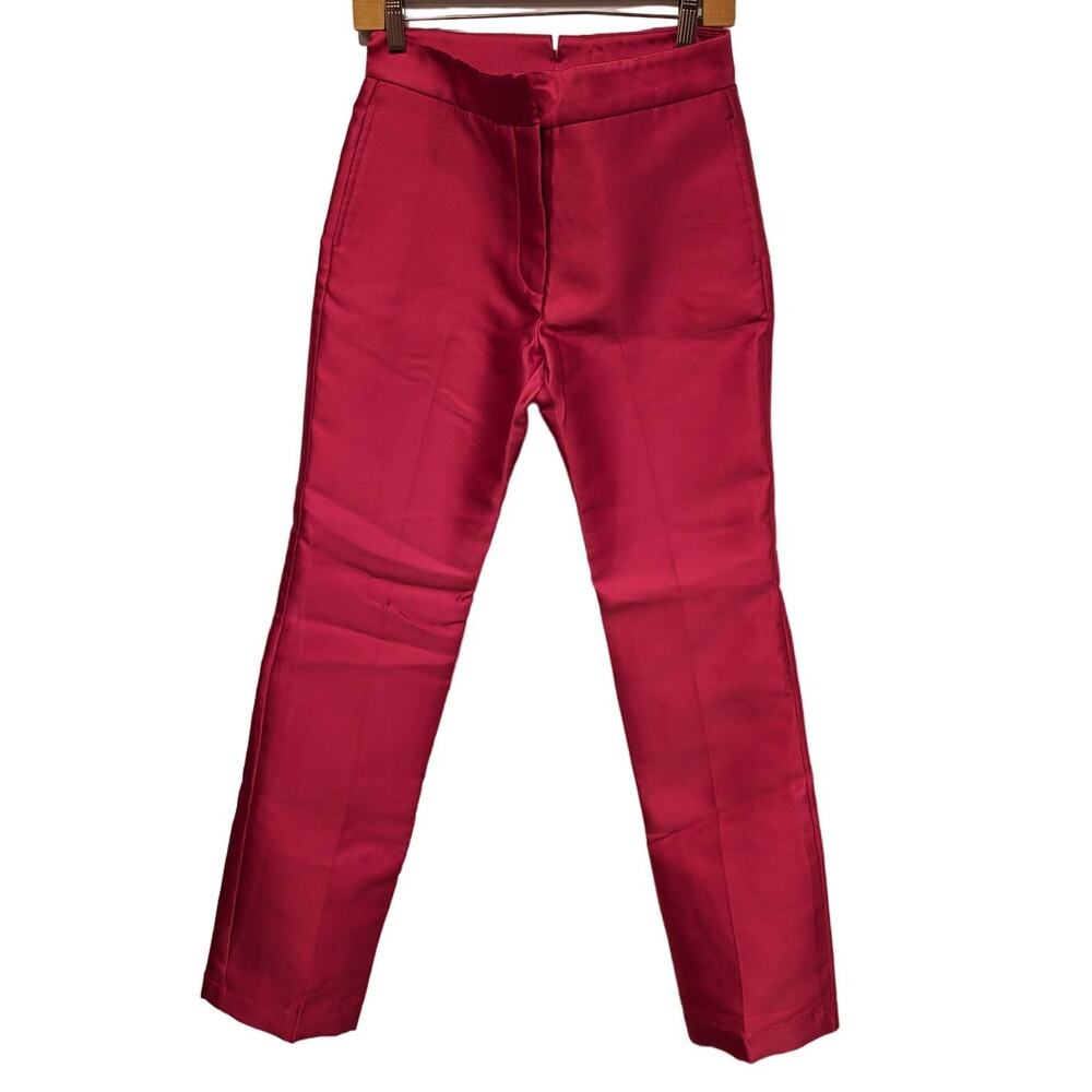 Dana‎ Foley NYC High Waisted Straight Leg Dress Pants Pink Structured Thick